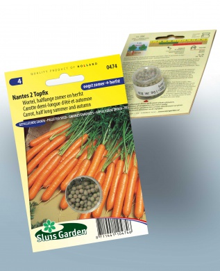 Carrot Nantes 2 Topfix Pelleted Seeds (Daucus) 200 seeds